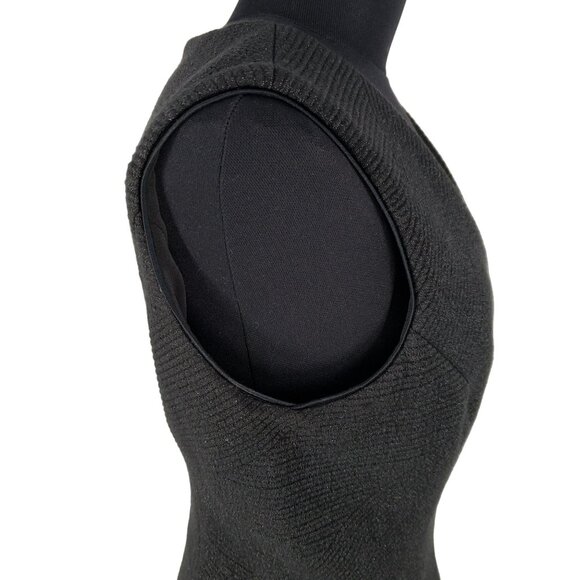 Dress the Population Modest Black V Neck Fit Flare Midi Dress - Picture 11 of 16